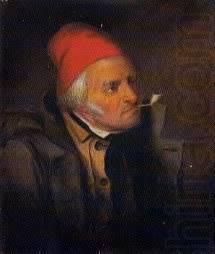 Cornelius Krieghoff 'Man With Red Hat and Pipe' oil painting picture